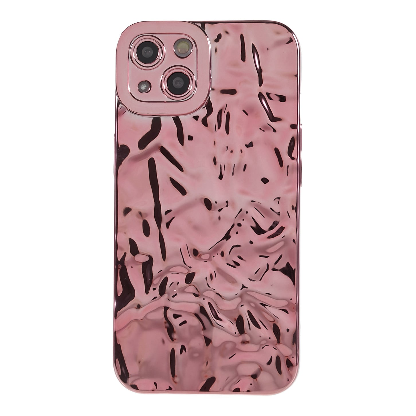 Electroplating TPU Case for iPhone 14 Plus , Wrinkled Uneven Mobile Phone Cover