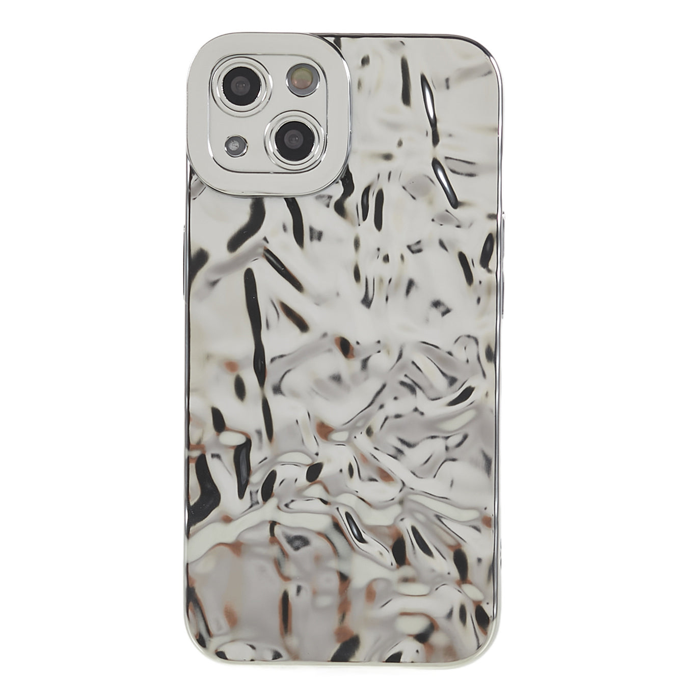 Electroplating TPU Case for iPhone 14 Plus , Wrinkled Uneven Mobile Phone Cover