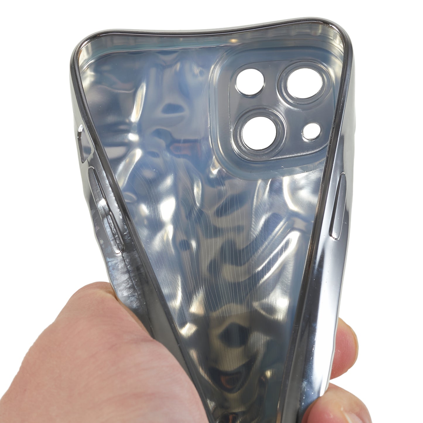 Electroplating TPU Case for iPhone 14 Plus , Wrinkled Uneven Mobile Phone Cover