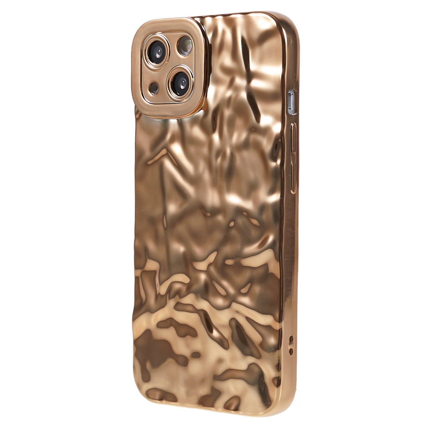 Electroplating TPU Case for iPhone 14 Plus , Wrinkled Uneven Mobile Phone Cover