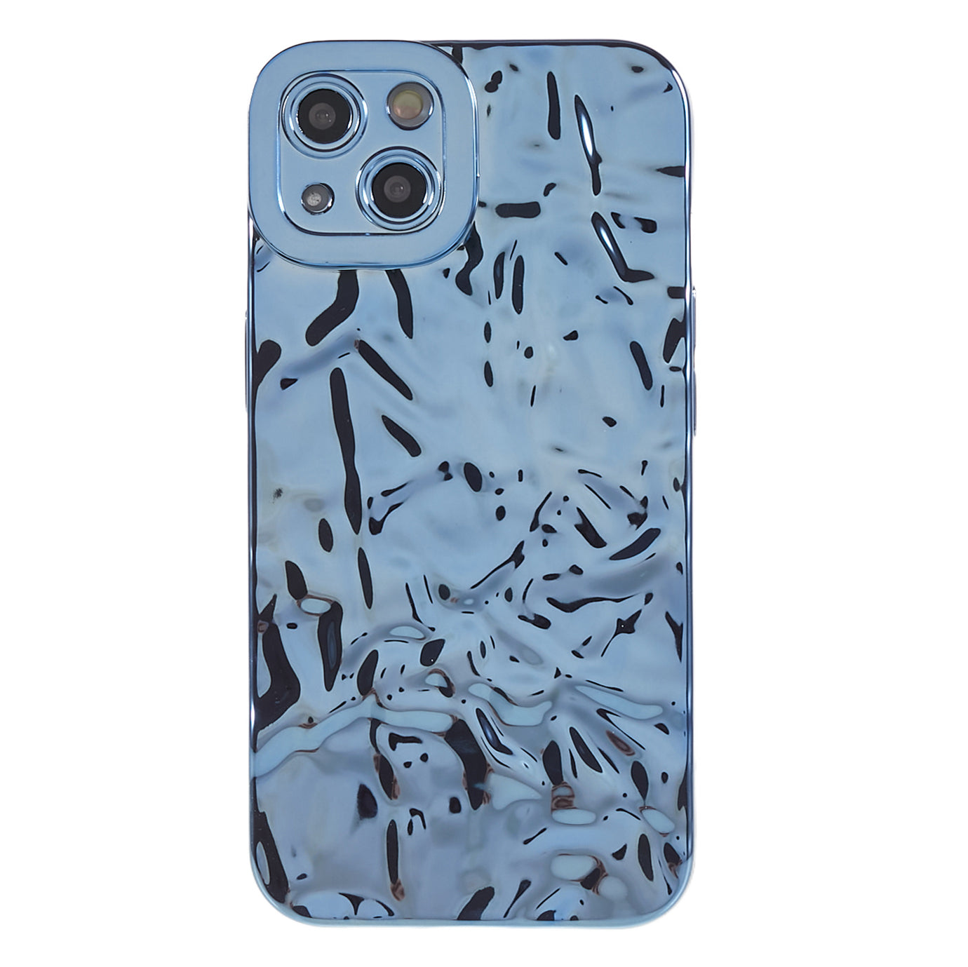 Electroplating TPU Case for iPhone 14 Plus , Wrinkled Uneven Mobile Phone Cover