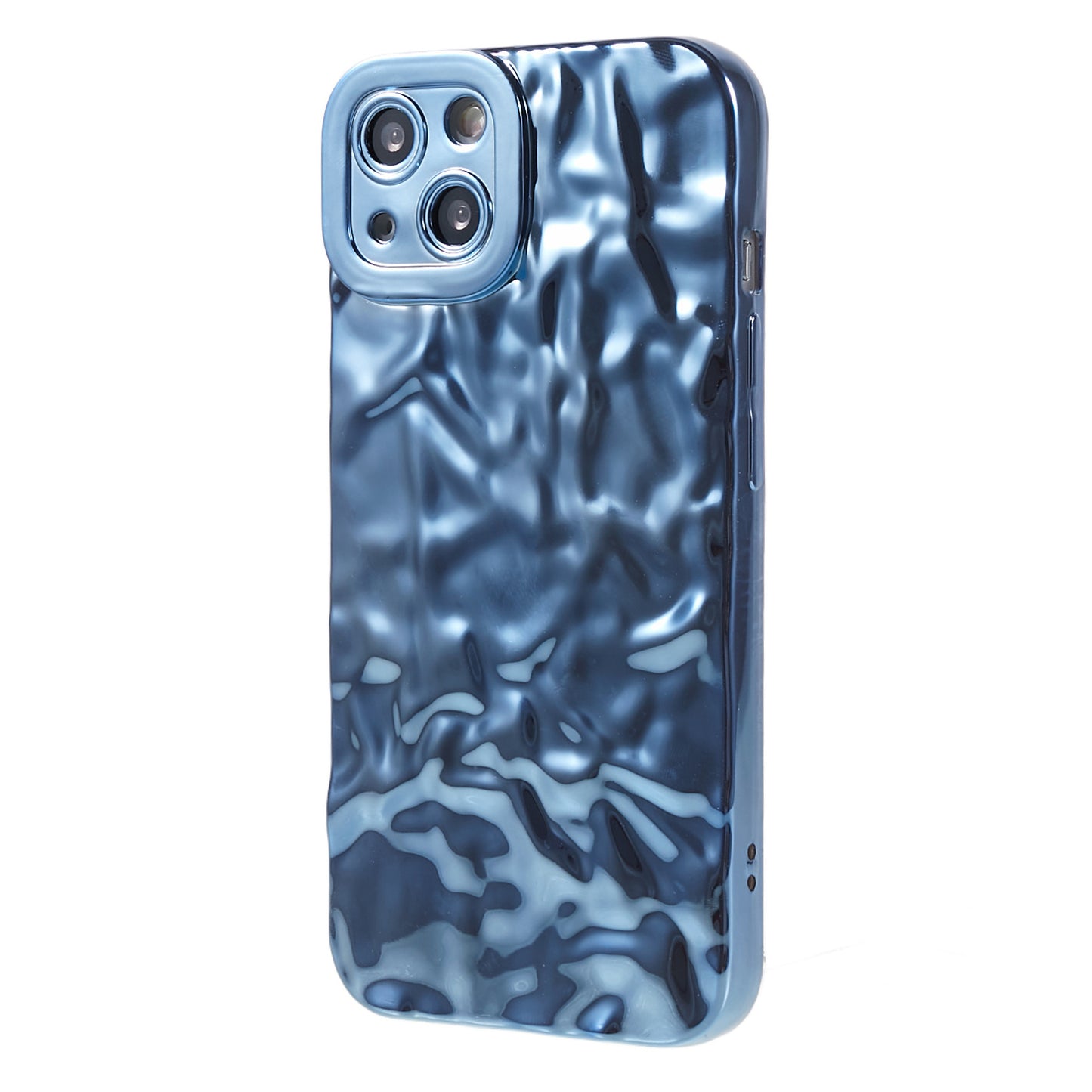 Electroplating TPU Case for iPhone 14 Plus , Wrinkled Uneven Mobile Phone Cover