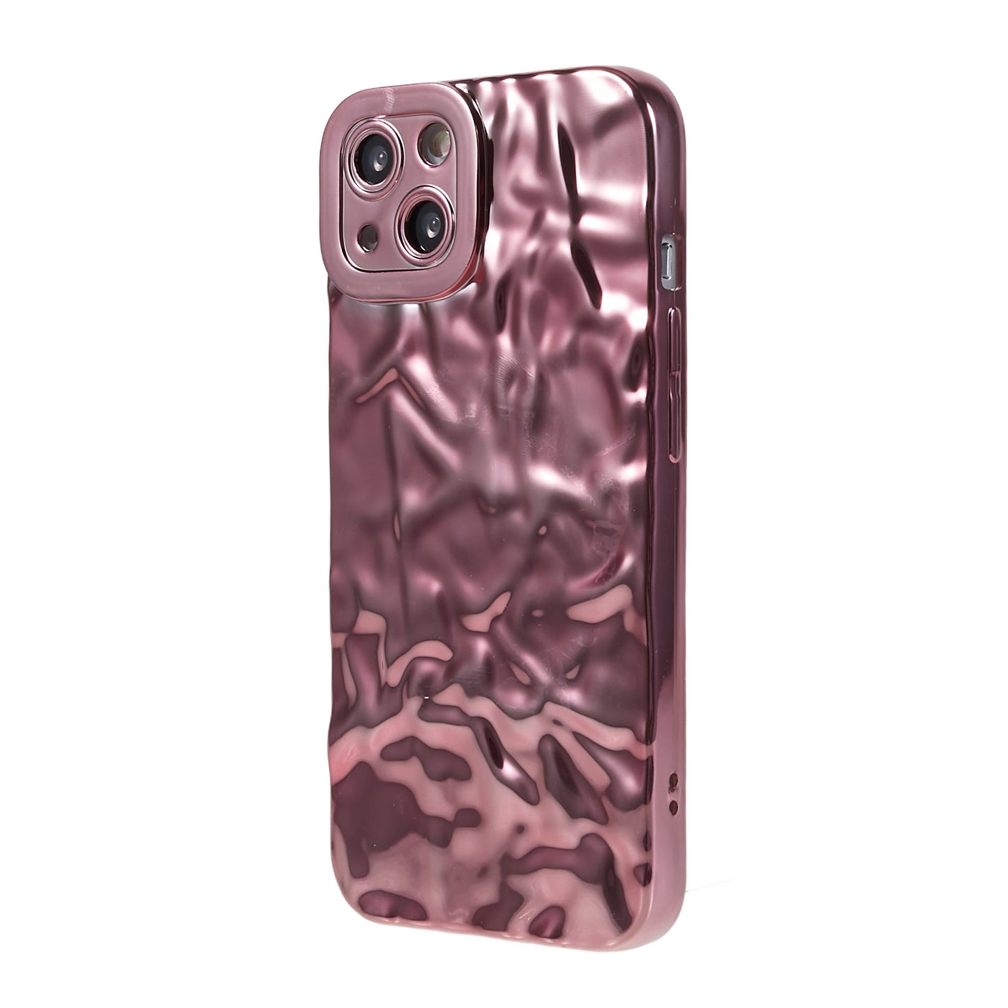 Anti-scratch Phone Case for iPhone 14 , Electroplating Wrinkled Uneven Soft TPU Cover