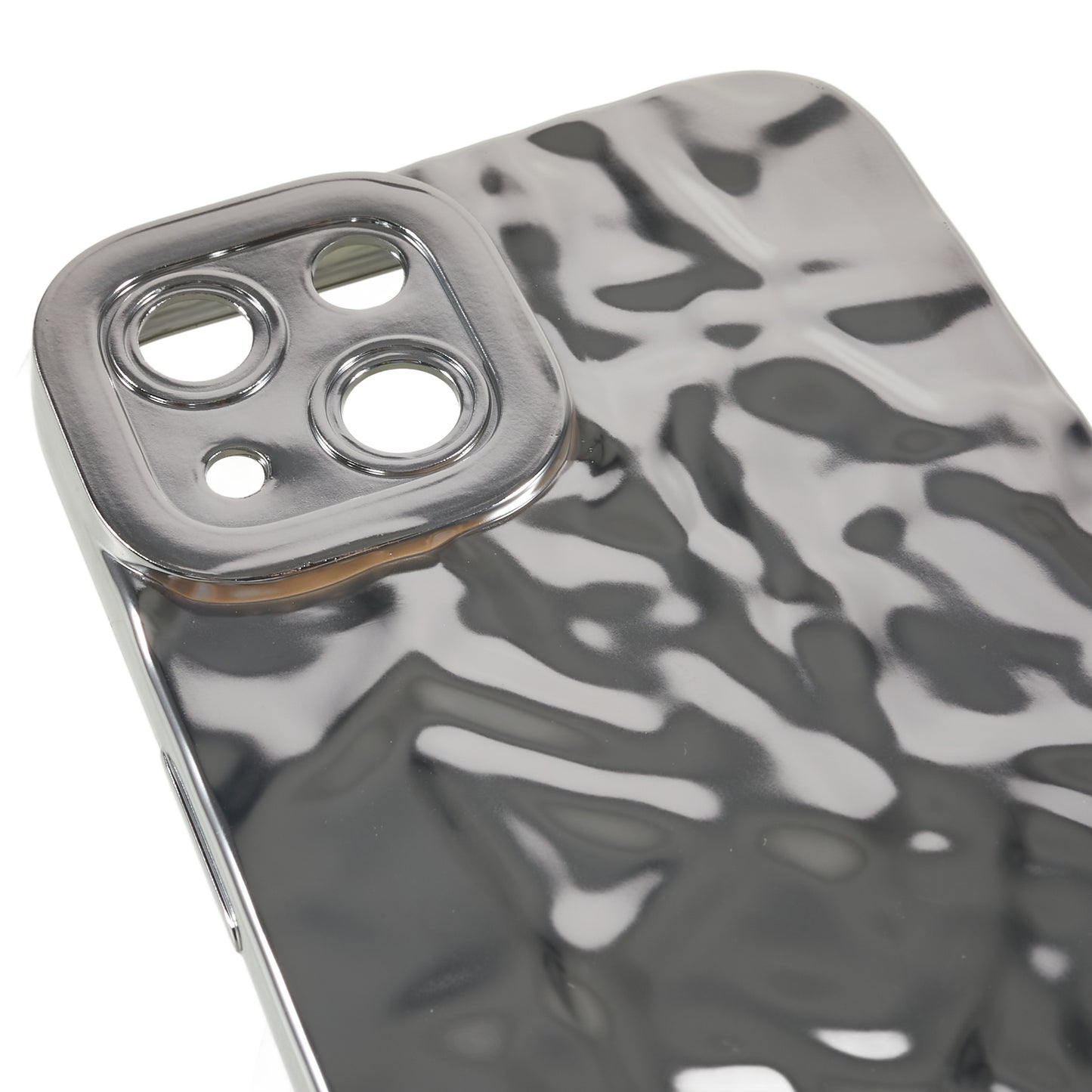 Anti-scratch Phone Case for iPhone 14 , Electroplating Wrinkled Uneven Soft TPU Cover