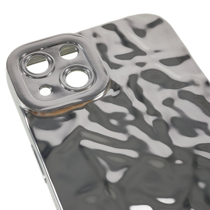 Anti-scratch Phone Case for iPhone 14 , Electroplating Wrinkled Uneven Soft TPU Cover