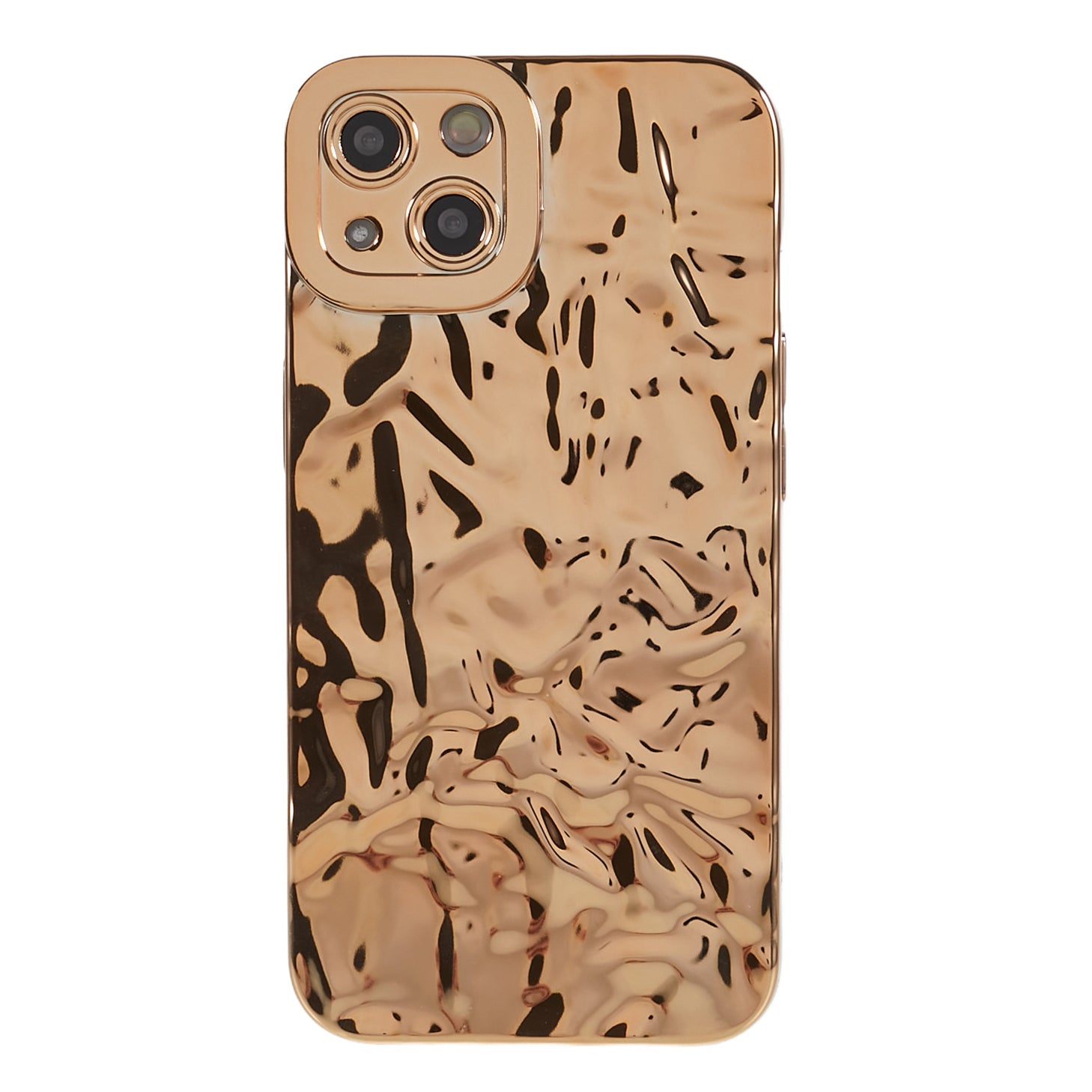 Anti-scratch Phone Case for iPhone 14 , Electroplating Wrinkled Uneven Soft TPU Cover