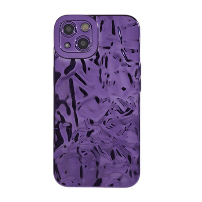 Electroplating Cell Phone Case for iPhone 13 , Wrinkled Uneven TPU Back Cover