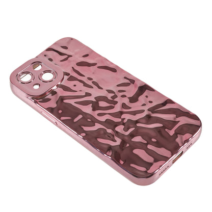 Electroplating Cell Phone Case for iPhone 13 , Wrinkled Uneven TPU Back Cover