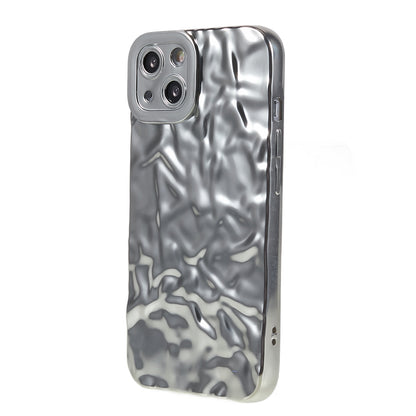 Electroplating Cell Phone Case for iPhone 13 , Wrinkled Uneven TPU Back Cover