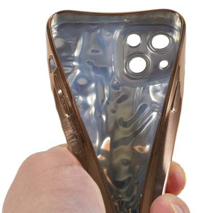 Electroplating Cell Phone Case for iPhone 13 , Wrinkled Uneven TPU Back Cover