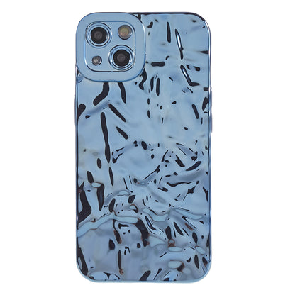 Electroplating Cell Phone Case for iPhone 13 , Wrinkled Uneven TPU Back Cover