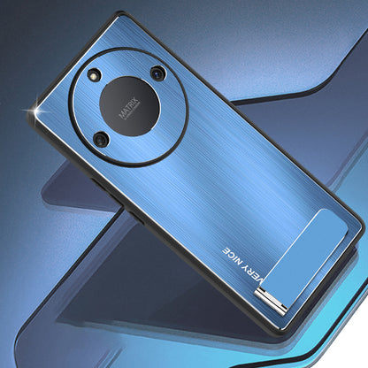 For Honor X40 5G Kickstand Shockproof Case Brushed Aluminium Alloy TPU Frame Phone Cover
