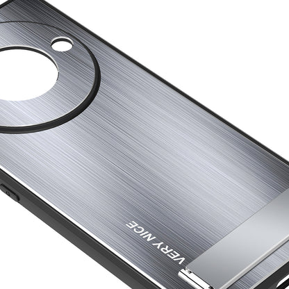 For Honor X40 5G Kickstand Shockproof Case Brushed Aluminium Alloy TPU Frame Phone Cover