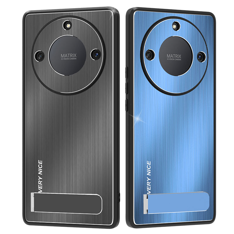 For Honor X40 5G Kickstand Shockproof Case Brushed Aluminium Alloy TPU Frame Phone Cover