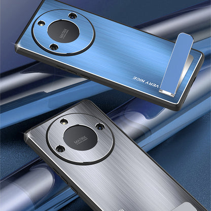 For Honor X40 5G Kickstand Shockproof Case Brushed Aluminium Alloy TPU Frame Phone Cover