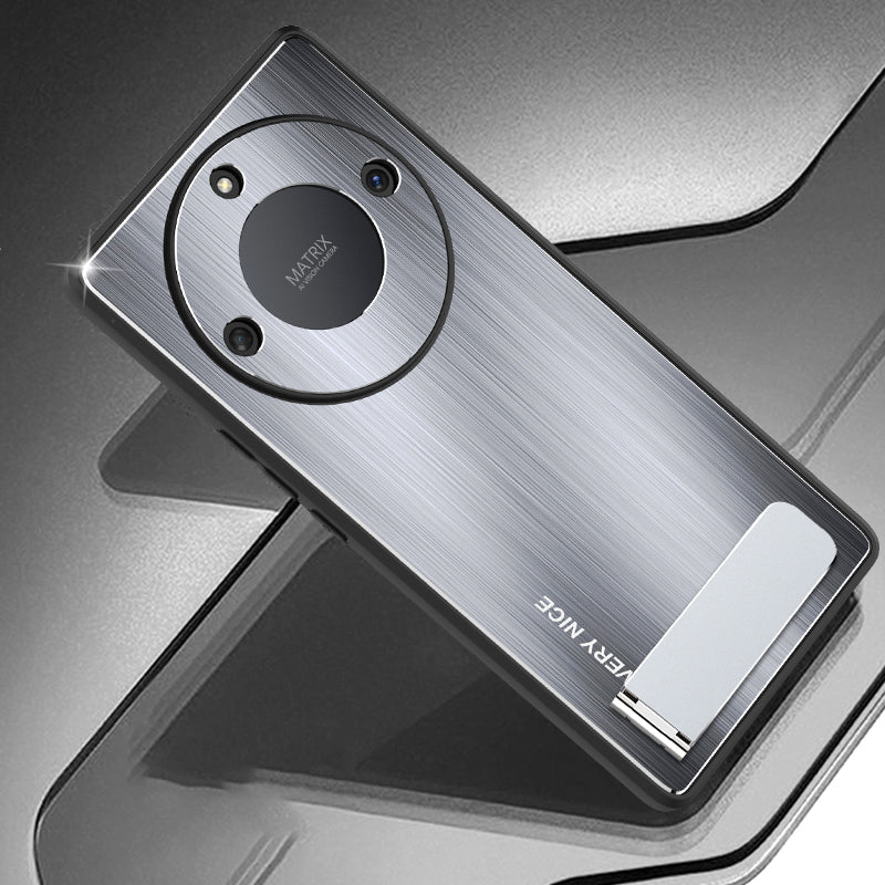 For Honor X40 5G Kickstand Shockproof Case Brushed Aluminium Alloy TPU Frame Phone Cover