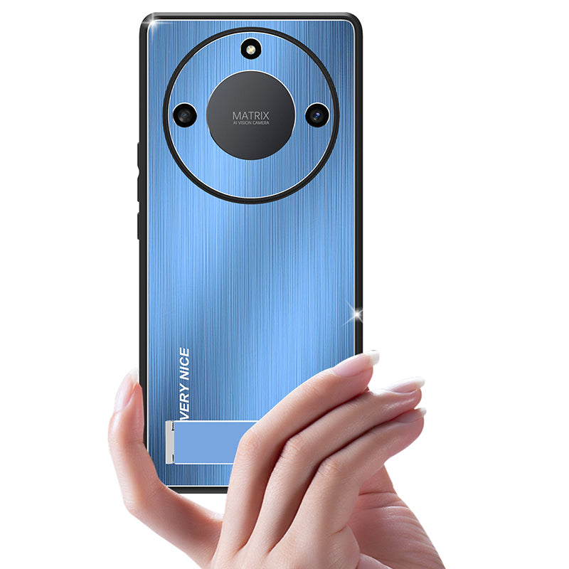 For Honor X40 5G Kickstand Shockproof Case Brushed Aluminium Alloy TPU Frame Phone Cover