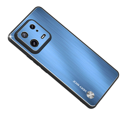 For Xiaomi 13 Brushed Phone Protector Aluminium Alloy Back TPU Frame Anti-Scratch Cover