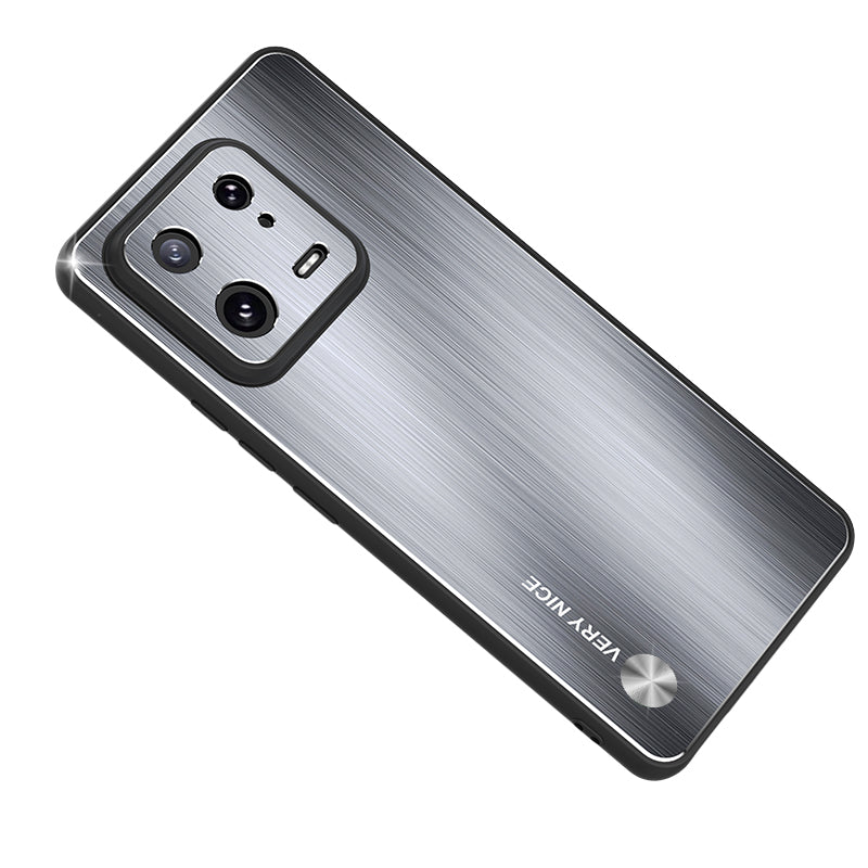 For Xiaomi 13 Brushed Phone Protector Aluminium Alloy Back TPU Frame Anti-Scratch Cover