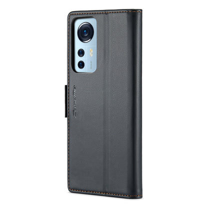 CASEME 023 Series For Xiaomi 12 5G / 12X 5G / 12S 5G PU Leather Cover RFID Blocking Wallet Phone Case