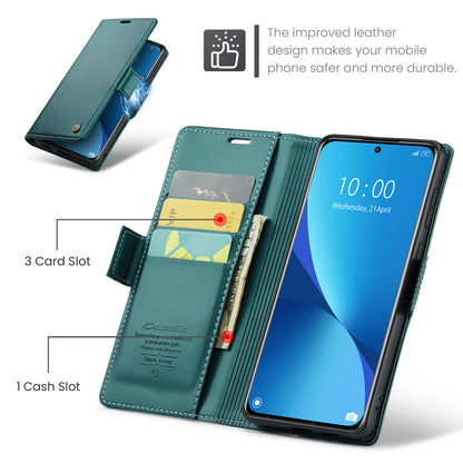 CASEME 023 Series For Xiaomi 12 5G / 12X 5G / 12S 5G PU Leather Cover RFID Blocking Wallet Phone Case