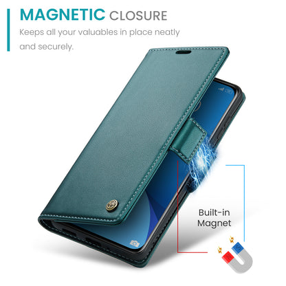 CASEME 023 Series For Xiaomi 12 5G / 12X 5G / 12S 5G PU Leather Cover RFID Blocking Wallet Phone Case