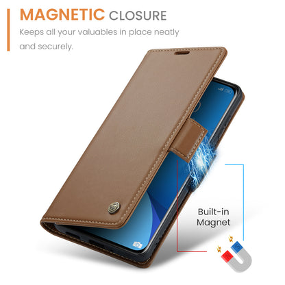 CASEME 023 Series For Xiaomi 12 5G / 12X 5G / 12S 5G PU Leather Cover RFID Blocking Wallet Phone Case