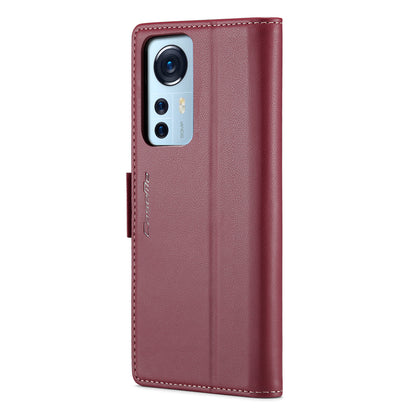 CASEME 023 Series For Xiaomi 12 5G / 12X 5G / 12S 5G PU Leather Cover RFID Blocking Wallet Phone Case