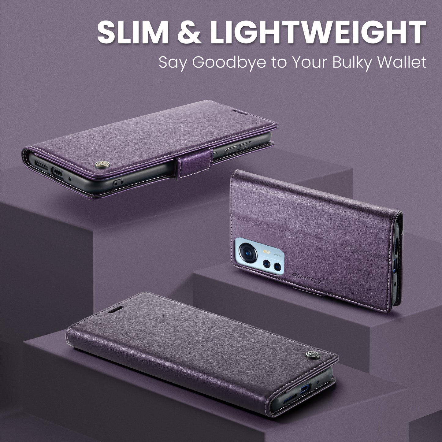 CASEME 023 Series For Xiaomi 12 5G / 12X 5G / 12S 5G PU Leather Cover RFID Blocking Wallet Phone Case