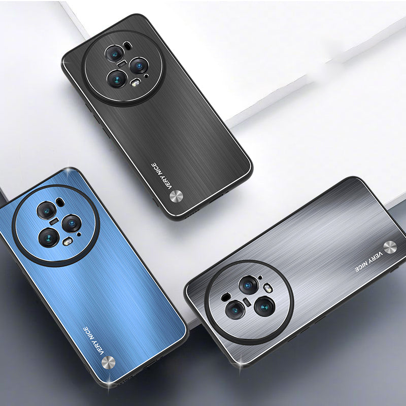 For Honor Magic5 Pro Anti-Scratch Brushed Phone Case Aluminium Alloy Back TPU Frame Defender Cover
