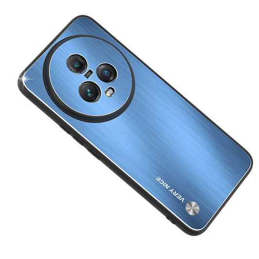 For Honor Magic5 Aluminium Alloy Back TPU Frame Protective Case Brushed Anti-Scratch Phone Cover