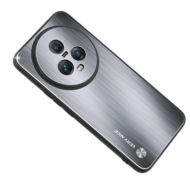 For Honor Magic5 Aluminium Alloy Back TPU Frame Protective Case Brushed Anti-Scratch Phone Cover
