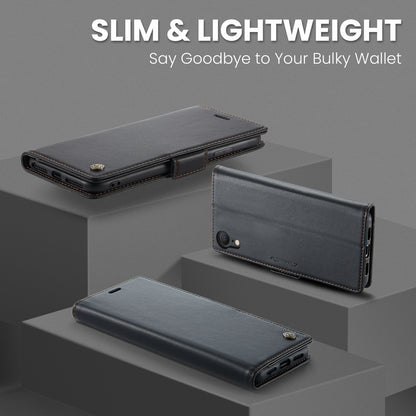 CASEME 023 Series For iPhone XR 6.1 inch Litchi Texture Leather Wallet Flip Stand Case RFID Blocking Phone Cover