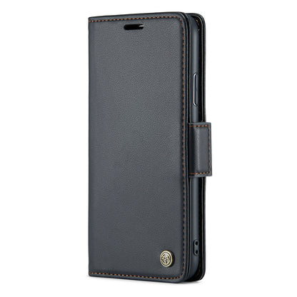CASEME 023 Series For iPhone XR 6.1 inch Litchi Texture Leather Wallet Flip Stand Case RFID Blocking Phone Cover