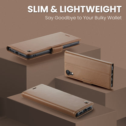 CASEME 023 Series For iPhone XR 6.1 inch Litchi Texture Leather Wallet Flip Stand Case RFID Blocking Phone Cover