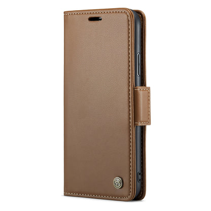 CASEME 023 Series For iPhone XR 6.1 inch Litchi Texture Leather Wallet Flip Stand Case RFID Blocking Phone Cover