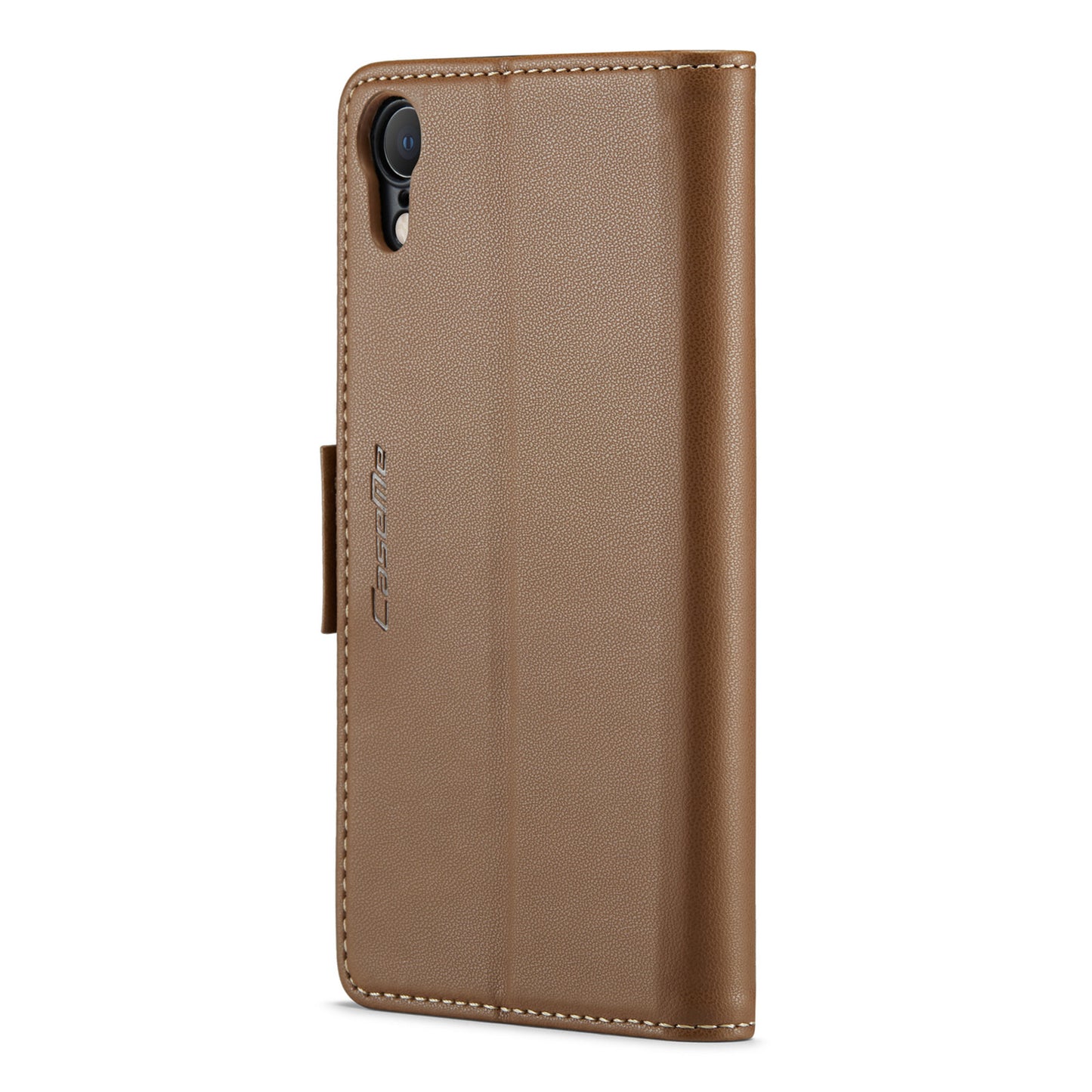 CASEME 023 Series For iPhone XR 6.1 inch Litchi Texture Leather Wallet Flip Stand Case RFID Blocking Phone Cover