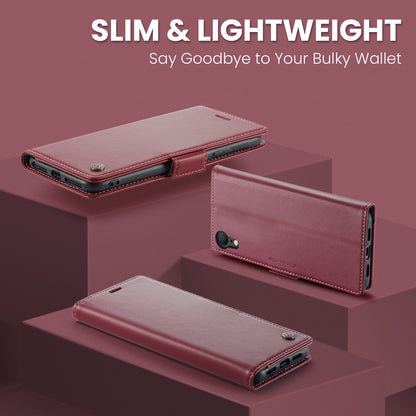 CASEME 023 Series For iPhone XR 6.1 inch Litchi Texture Leather Wallet Flip Stand Case RFID Blocking Phone Cover