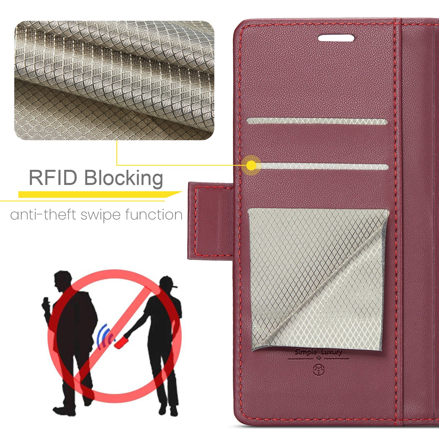 CASEME 023 Series For iPhone XR 6.1 inch Litchi Texture Leather Wallet Flip Stand Case RFID Blocking Phone Cover