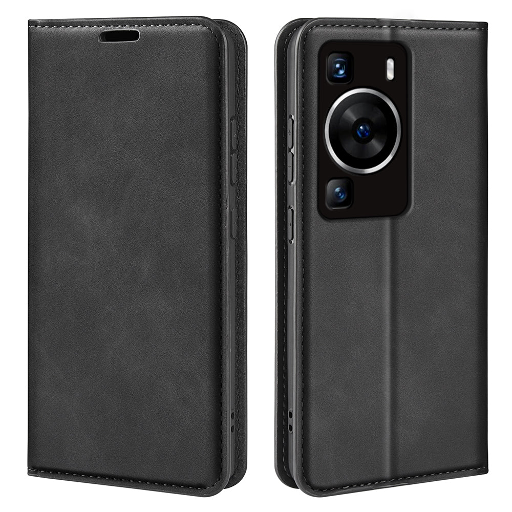 For Huawei P60 PU Leather Flip Wallet Case Skin-touch Stand Cell Phone Cover