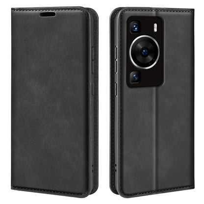 For Huawei P60 PU Leather Flip Wallet Case Skin-touch Stand Cell Phone Cover