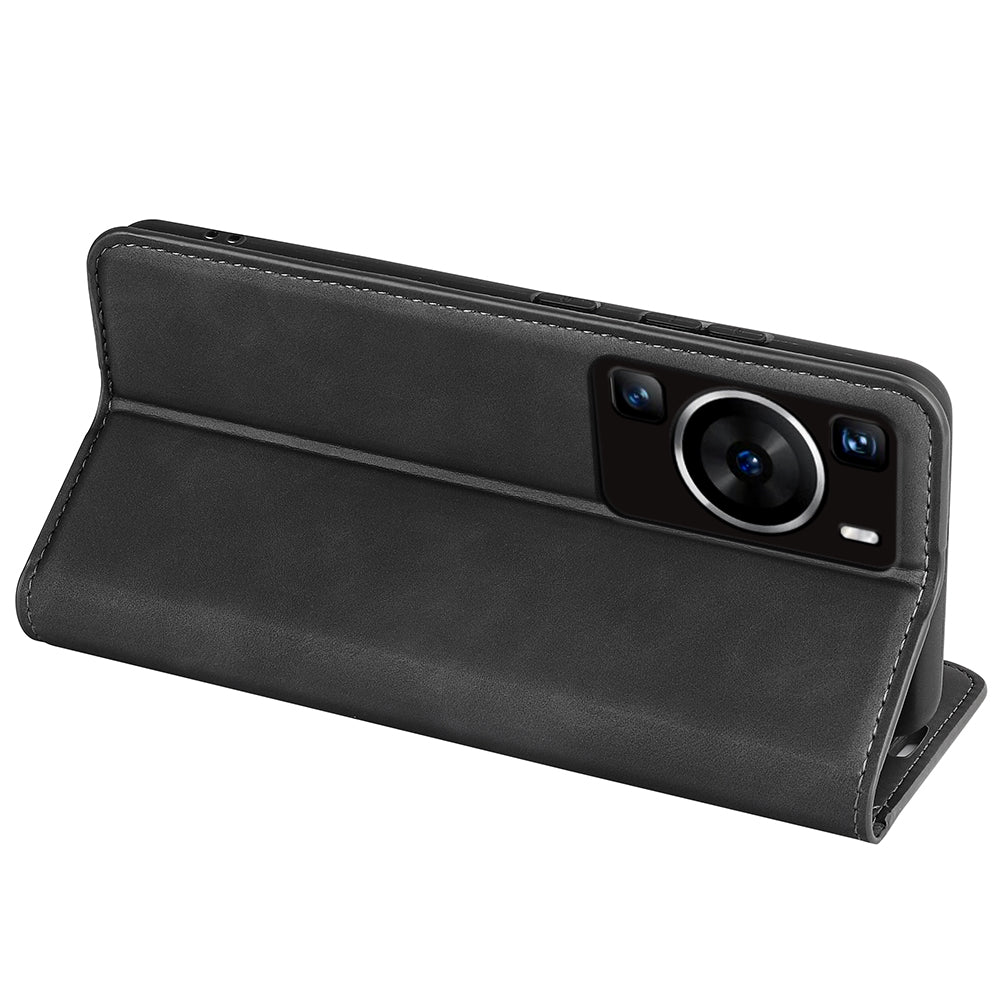 For Huawei P60 PU Leather Flip Wallet Case Skin-touch Stand Cell Phone Cover