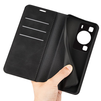 For Huawei P60 PU Leather Flip Wallet Case Skin-touch Stand Cell Phone Cover