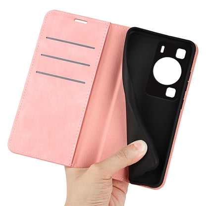 For Huawei P60 PU Leather Flip Wallet Case Skin-touch Stand Cell Phone Cover