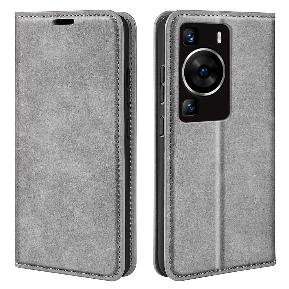 For Huawei P60 PU Leather Flip Wallet Case Skin-touch Stand Cell Phone Cover
