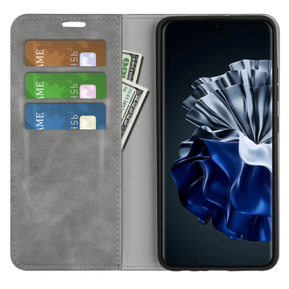 For Huawei P60 PU Leather Flip Wallet Case Skin-touch Stand Cell Phone Cover