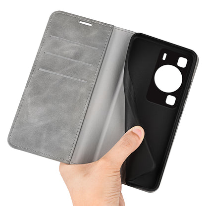 For Huawei P60 PU Leather Flip Wallet Case Skin-touch Stand Cell Phone Cover