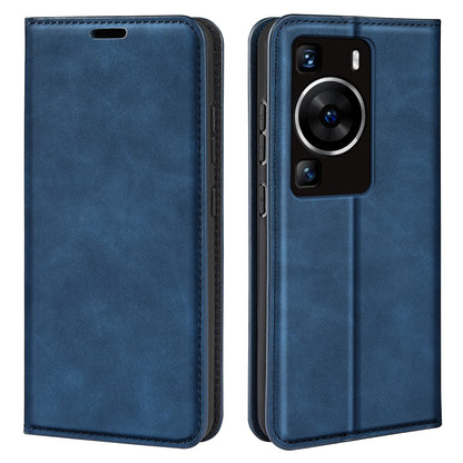 For Huawei P60 PU Leather Flip Wallet Case Skin-touch Stand Cell Phone Cover