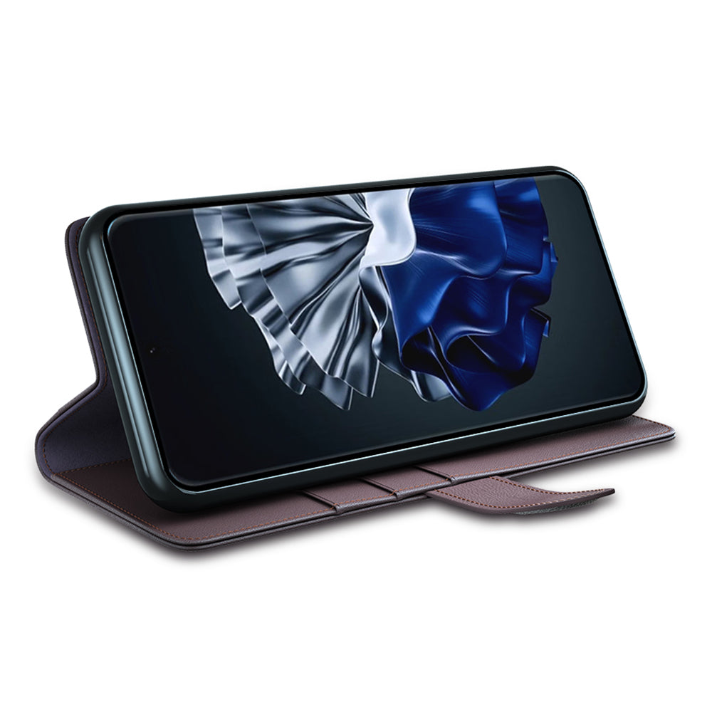 For Huawei P60 Magnetic Flip Phone Case Genuine Split Leather Wallet Stand Cover