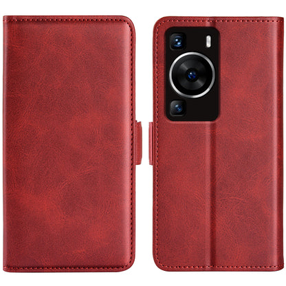 For Huawei P60 PU Leather Wallet Flip Phone Cover Calf Texture Stand Folio Cover
